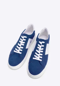 Męskie sneakersy z kontrastową podeszwą granatowe>WITTCHEN Sale