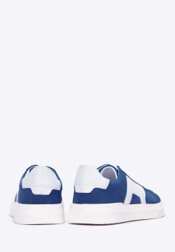 Męskie sneakersy z kontrastową podeszwą granatowe><noscript><img width=