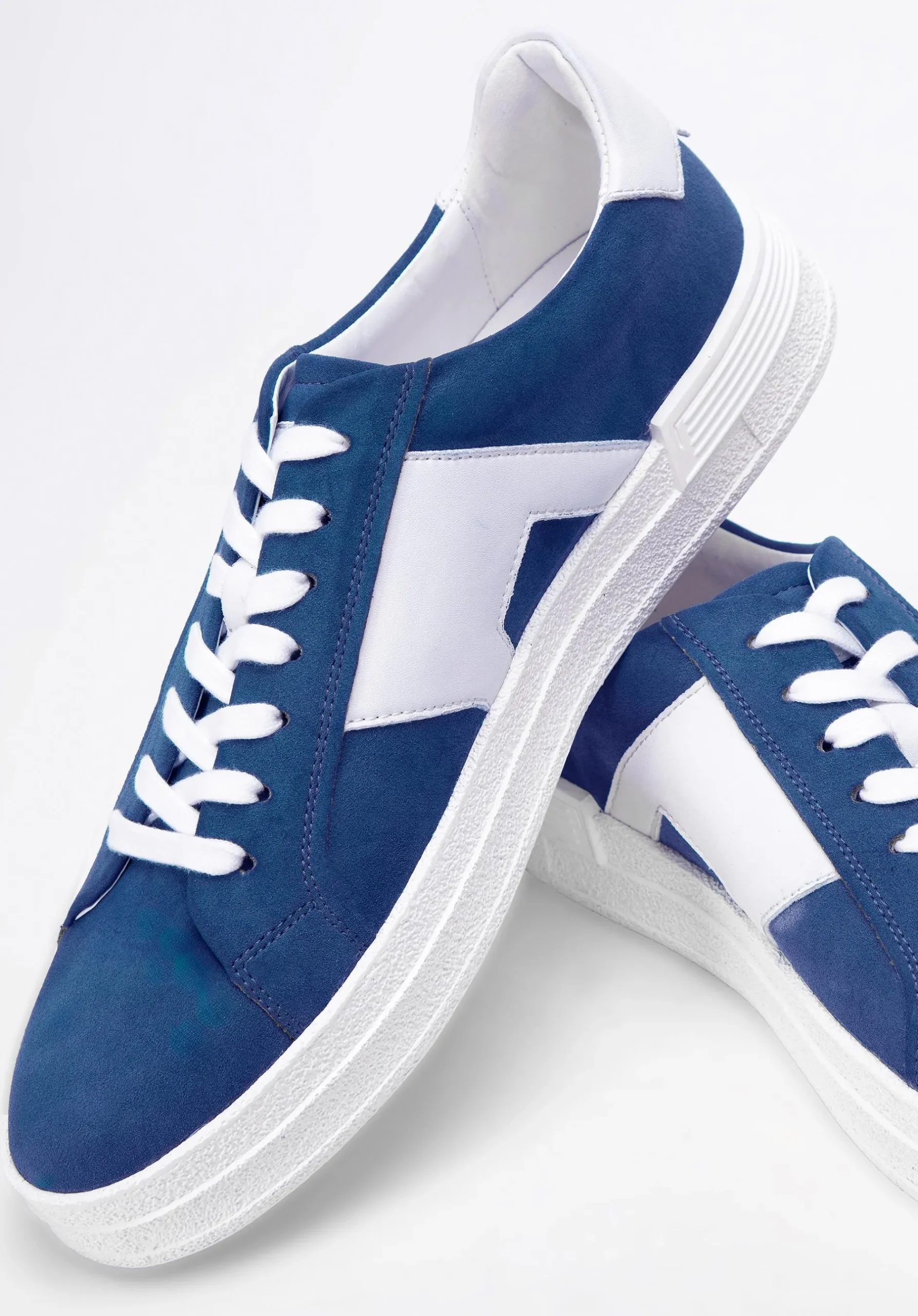 Męskie sneakersy z kontrastową podeszwą granatowe>WITTCHEN Sale