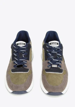Męskie sneakersy z odblaskową wstawką zielono-szare>WITTCHEN Best