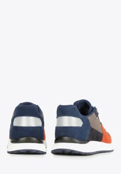 Męskie sneakersy z odblaskową wstawką szaro-pomarańczowe><noscript><img width=