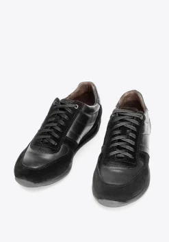 Męskie sneakersy z różnych skór czarne><noscript><img width=