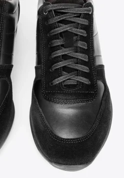 Męskie sneakersy z różnych skór czarne><noscript><img width=