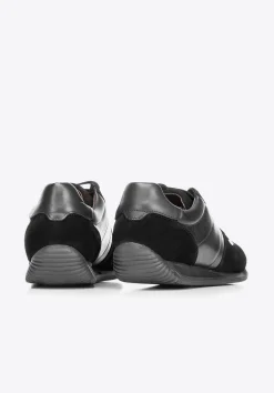 Męskie sneakersy z różnych skór czarne><noscript><img width=