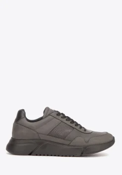 Męskie sneakersy z wegańskiej skóry ze wstawką lizard czarne>WITTCHEN New