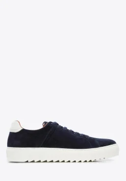 Męskie sneakersy zamszowe na grubej podeszwie granatowe>WITTCHEN Online