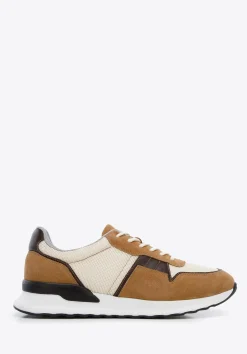 Męskie sneakersy zamszowe z elastycznymi wstawkami brązowe>WITTCHEN Best
