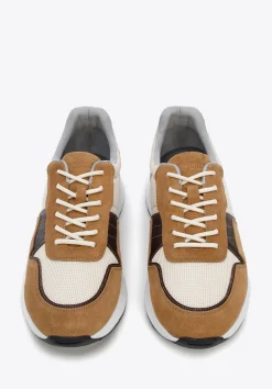 Męskie sneakersy zamszowe z elastycznymi wstawkami brązowe>WITTCHEN Best