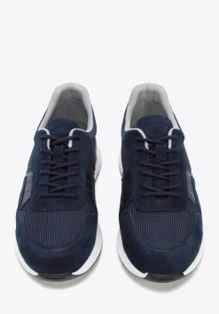 Męskie sneakersy zamszowe z elastycznymi wstawkami granatowe>WITTCHEN New