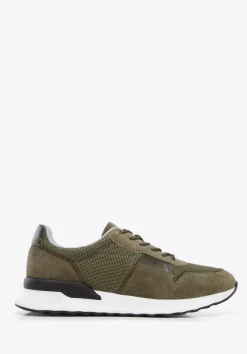 Męskie sneakersy zamszowe z elastycznymi wstawkami zielone>WITTCHEN New
