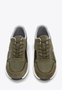 Męskie sneakersy zamszowe z elastycznymi wstawkami zielone>WITTCHEN New