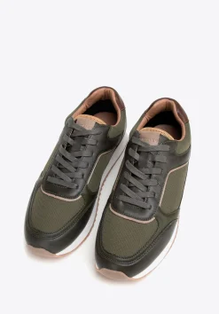 Męskie sneakersy ze skóry ekologicznej ze wstawkami zielone>WITTCHEN Hot