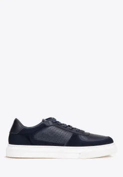 Męskie sneakersy ze skóry granatowe>WITTCHEN Online