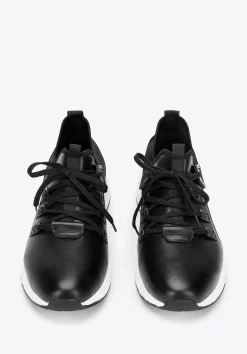 Męskie sneakersy ze skóry i tkaniny czarne>WITTCHEN Best