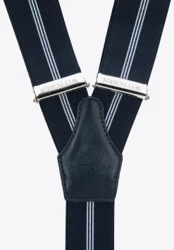 Męskie szelki do spodni granatowo-białe>WITTCHEN Fashion