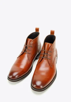 Męskie trzewiki skórzane ze wstawkami brązowe>WITTCHEN Fashion