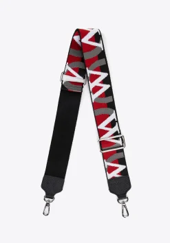 Pasek do torebki z wyszywanym logo czarno - czerwony>WITTCHEN Fashion