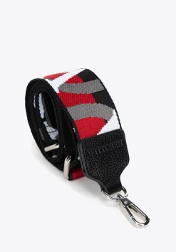 Pasek do torebki z wyszywanym logo czarno - czerwony>WITTCHEN Fashion