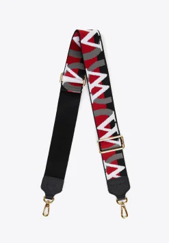 Pasek do torebki z wyszywanym logo producenta czarno - czerwony>WITTCHEN Fashion