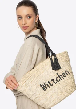 Pleciony koszyk z logo beżowo - czarny>WITTCHEN Sale
