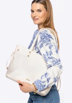 Shopperka z ekoskóry z troczkami kremowa>WITTCHEN Online