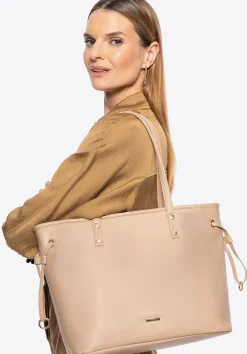 Shopperka z ekoskóry z troczkami beżowa>WITTCHEN Hot