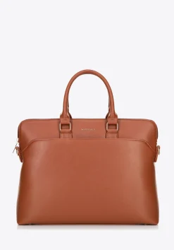 Torba na laptopa 16” z imitacji skóry jasny brąz>WITTCHEN Hot