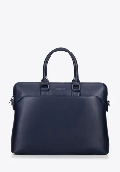 Torba na laptopa 16” z imitacji skóry granatowa>WITTCHEN Fashion