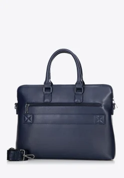 Torba na laptopa 16” z imitacji skóry granatowa><noscript><img width=
