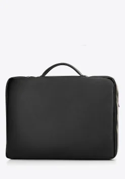 Torba na laptopa 16" z imitacji skóry z bocznym suwakiem czarna><noscript><img width=
