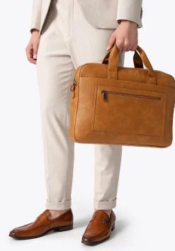 Torba na laptopa 17" z imitacji skóry brązowa><noscript><img width=
