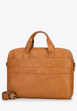 Torba na laptopa 17" z imitacji skóry brązowa><noscript><img width=