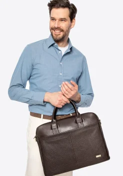 Torba na laptopa 16" ze skóry ciemny brąz>WITTCHEN Discount