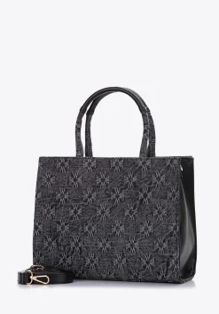 Torebka kuferek dżinsowa w monogram szara>WITTCHEN Clearance