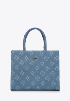 Torebka kuferek dżinsowa w monogram niebieska>WITTCHEN Fashion