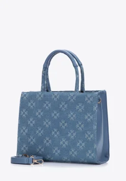 Torebka kuferek dżinsowa w monogram niebieska>WITTCHEN Fashion