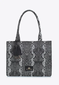 Torebka shopperka w zwierzęcy wzór szaro-czarna>WITTCHEN Clearance
