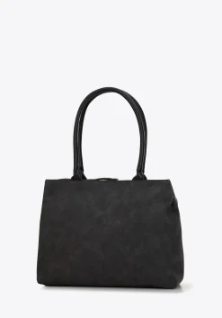 Torebka shopperka z ekoskóry w tłoczony wzór szara><noscript><img width=
