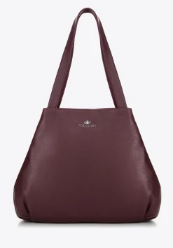 Torebka shopperka ze skóry naturalnej bordowa>WITTCHEN Discount