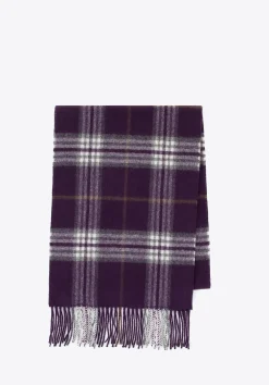 Wełniany szal w kratę unisex fioletowo - biały>WITTCHEN Clearance