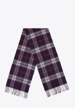 Wełniany szal w kratę unisex fioletowo - biały>WITTCHEN Clearance